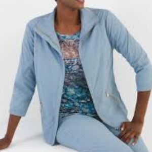 Chico's Zenergy Utility Jacket Full Zip Lightweight Athleisure Size 2 (US 12/14)